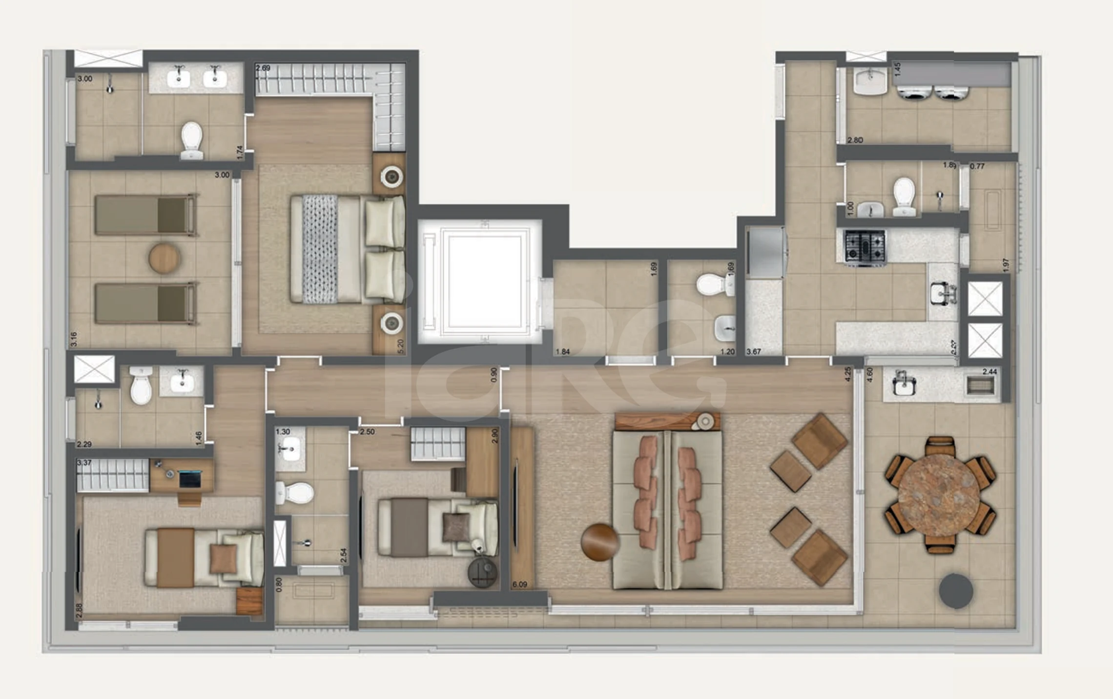 Planta — Apartamento 145,12 m²