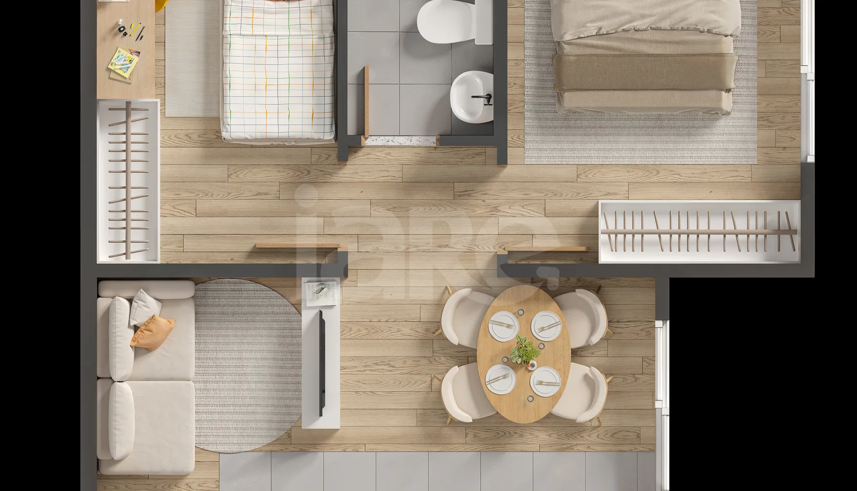 Planta — Apartamento 35,82 m²