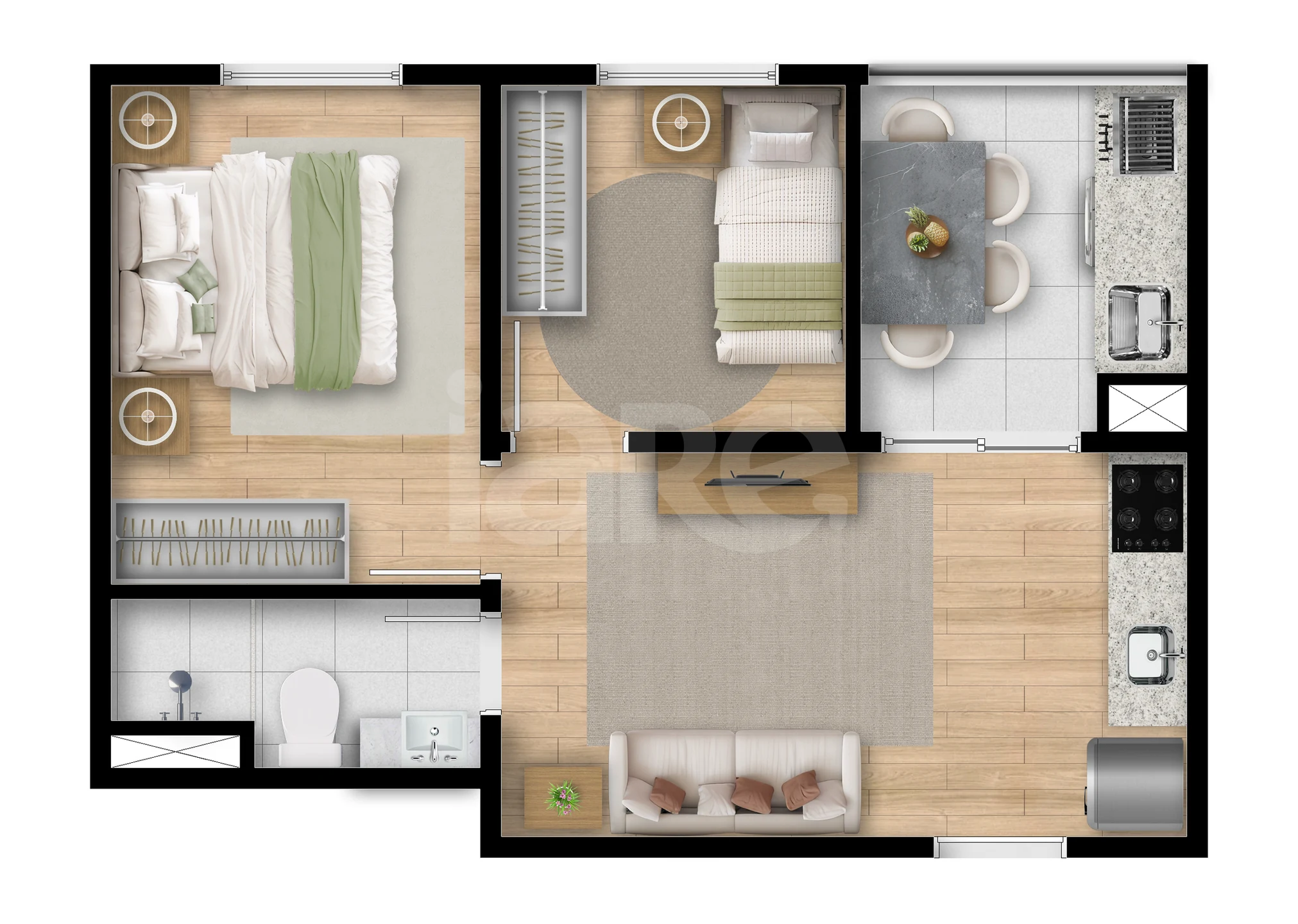 Planta — Apartamento 37,54 m²