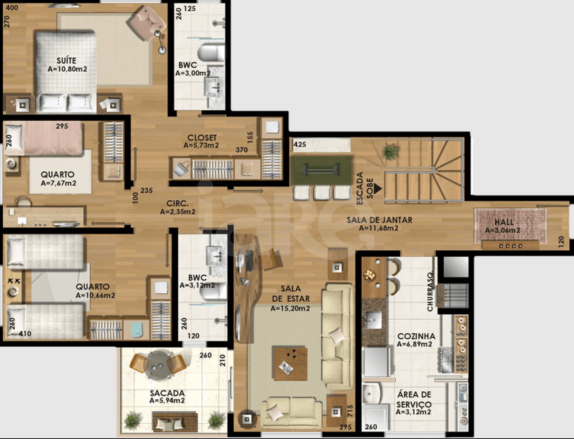 Planta — Cobertura Duplex 194,1 m²