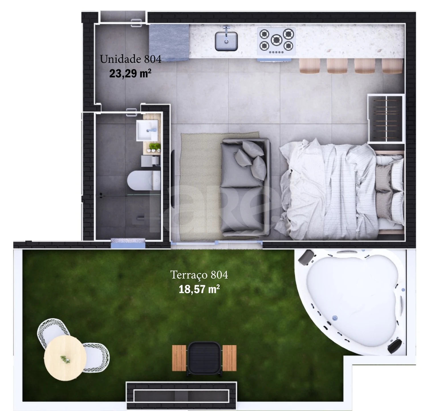 Planta — Cobertura Horizontal 41,86 m²