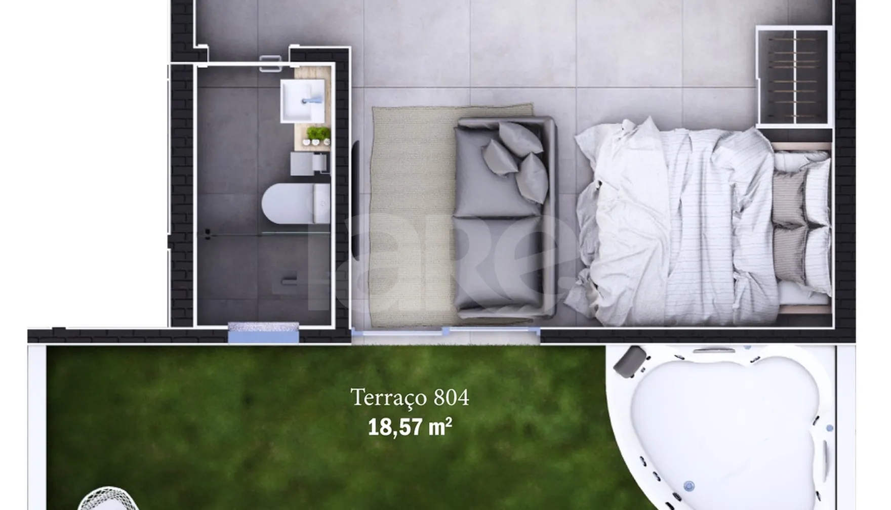 Planta — Cobertura Horizontal 41,86 m²