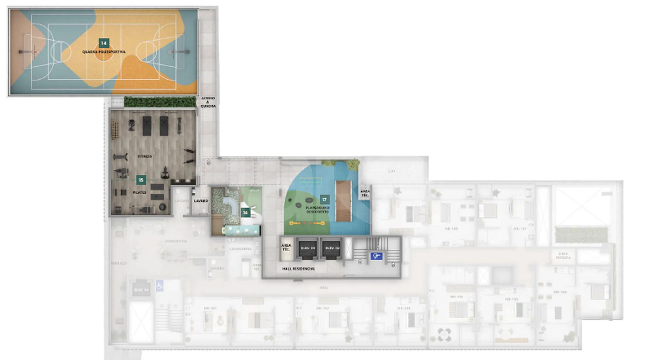 Planta — Pavimento lazer
