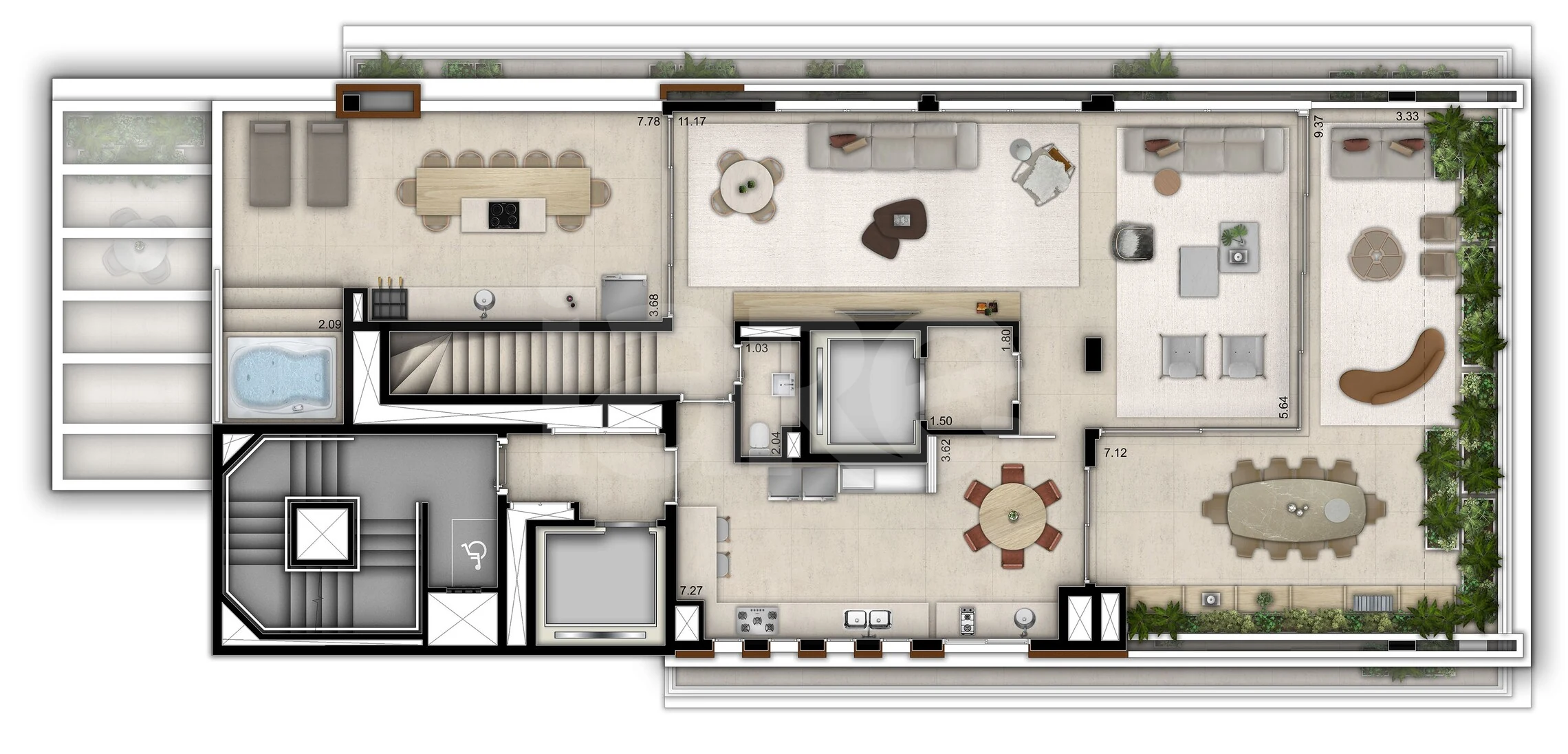 Planta — Cobertura Duplex 427,1 m²