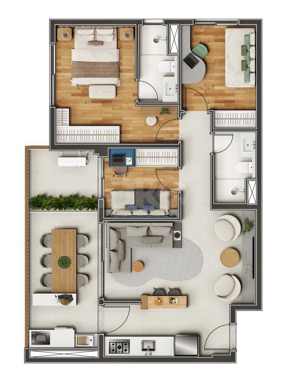 Planta — Apartamento 79 m²