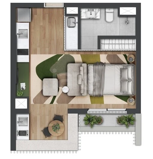 Planta — Apartamento 42,01 m²