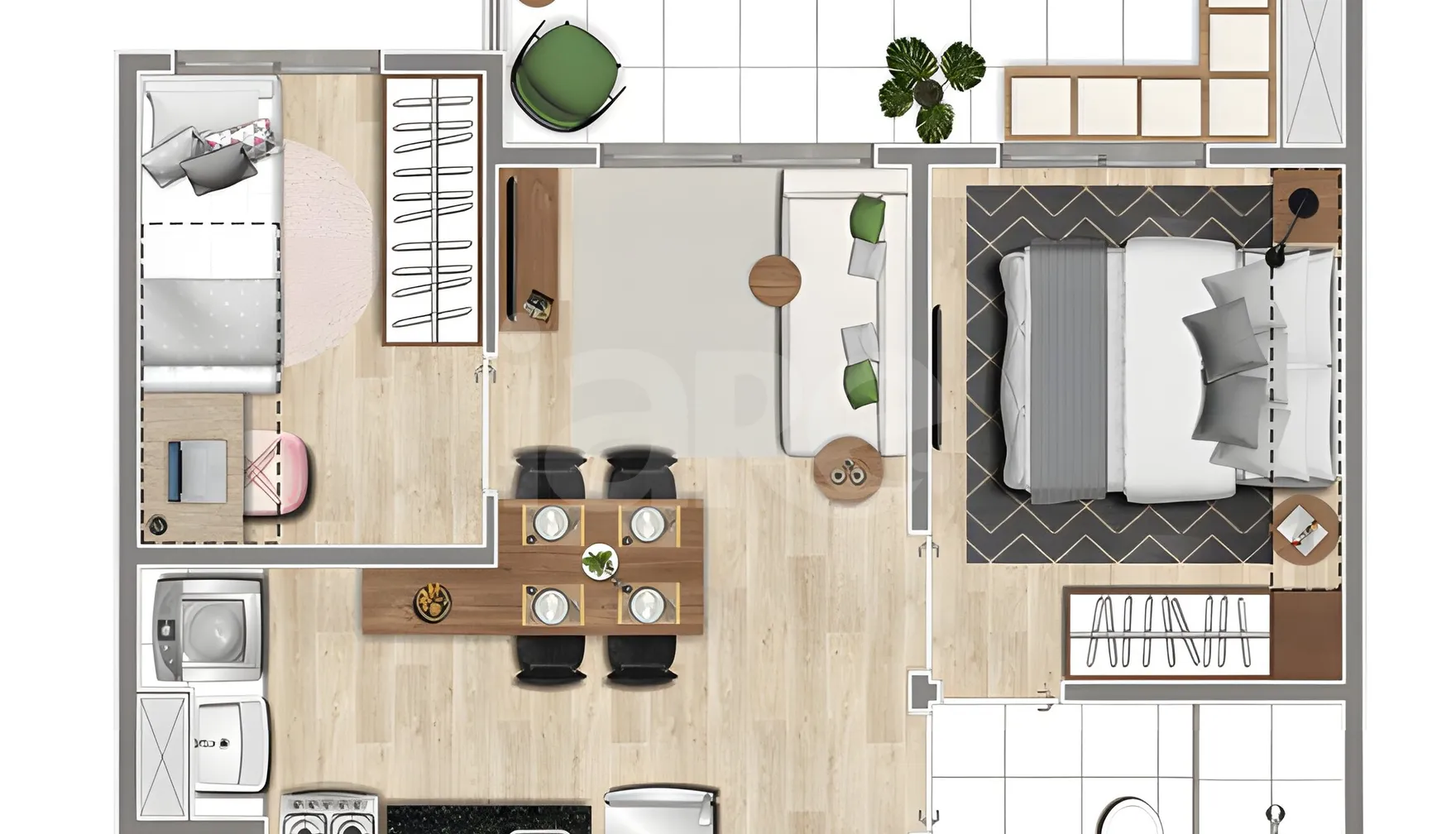 Planta — Apartamento 40,63 m²