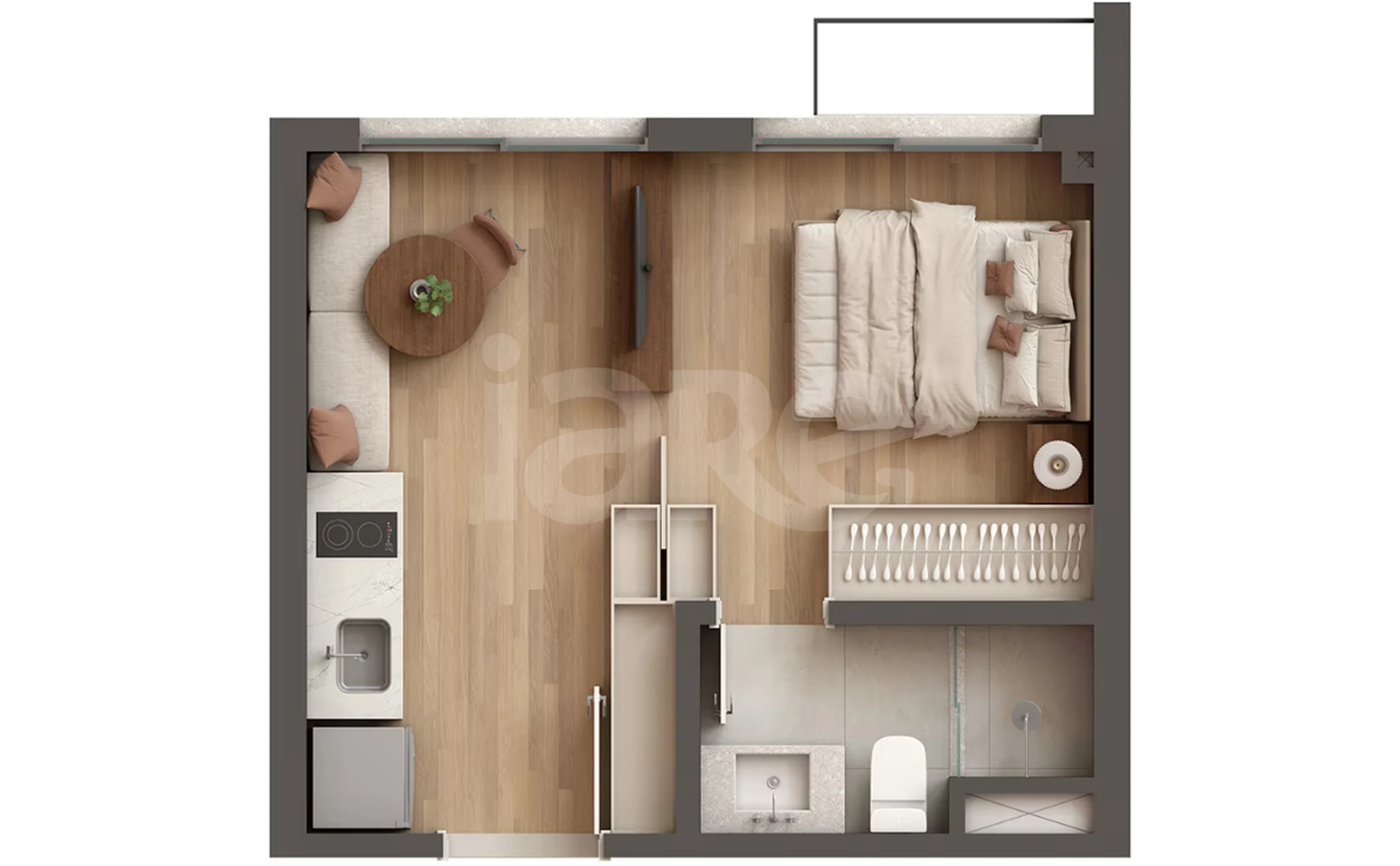 Planta — Studio 23,66 m²