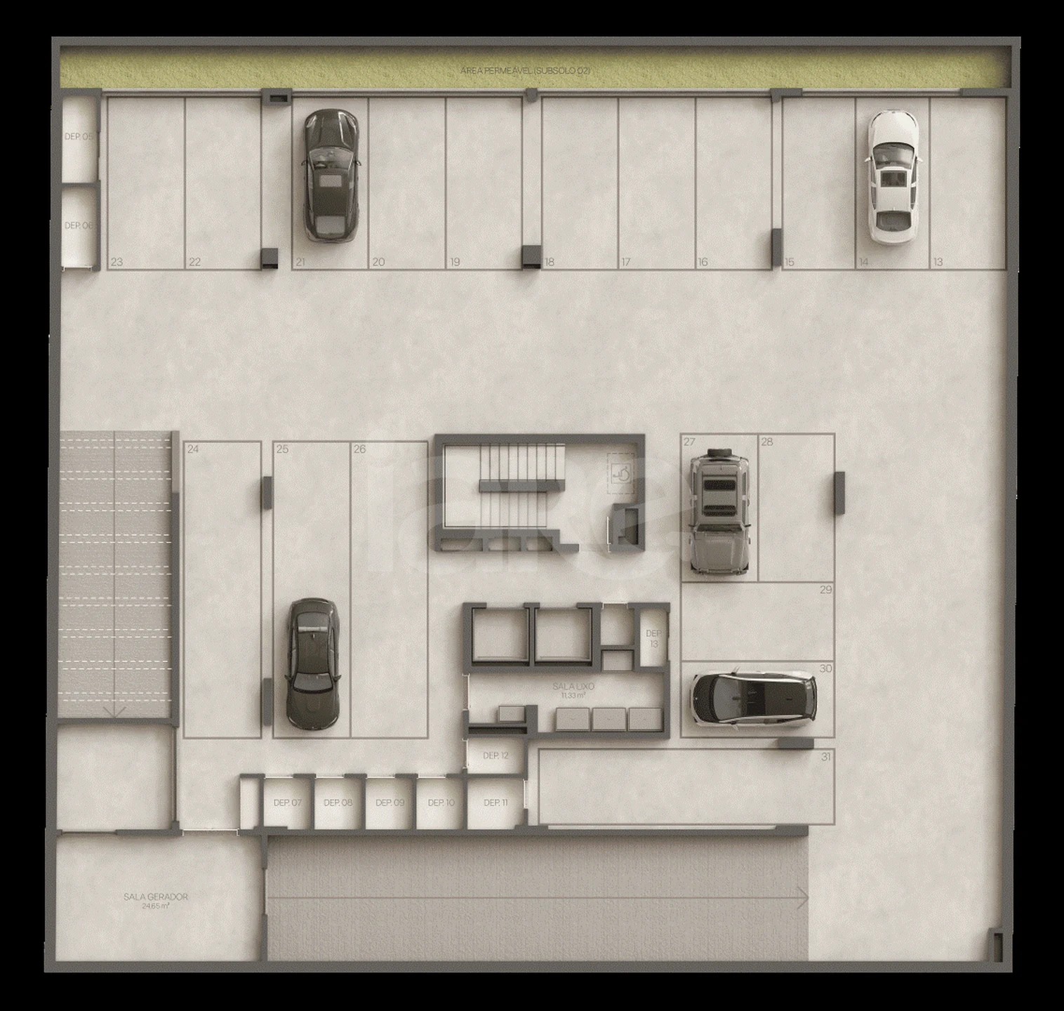 Planta — Pavimento subsolo 01