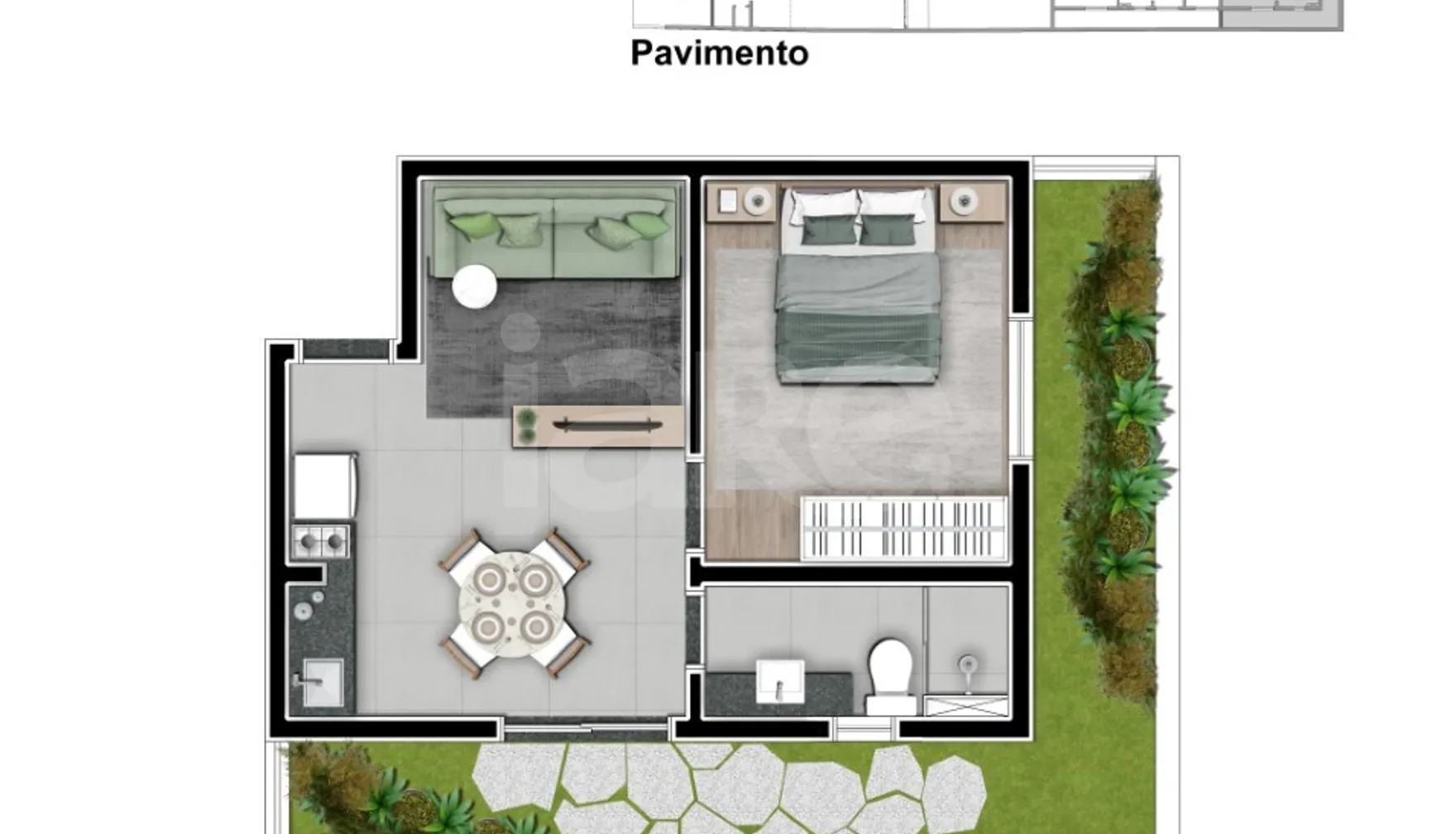 Planta — Planta 02 - tipo b - 1 dorm 54m² - final 02 - pavimento terreo