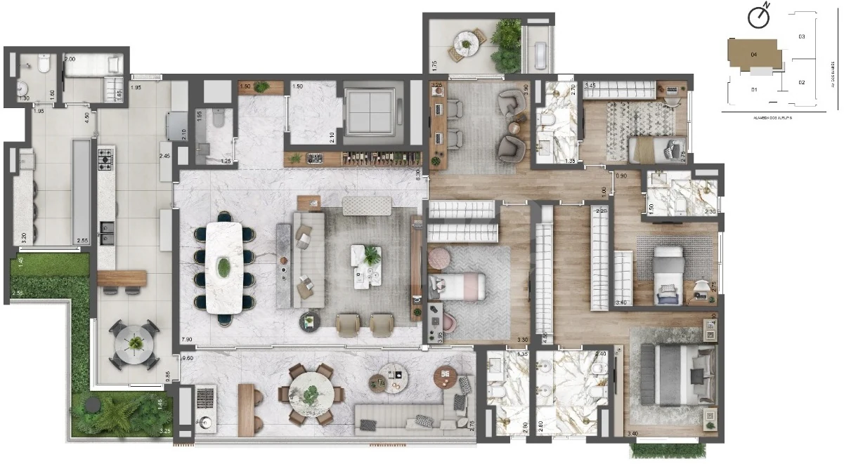 Planta — Apartamento 264,5 m²