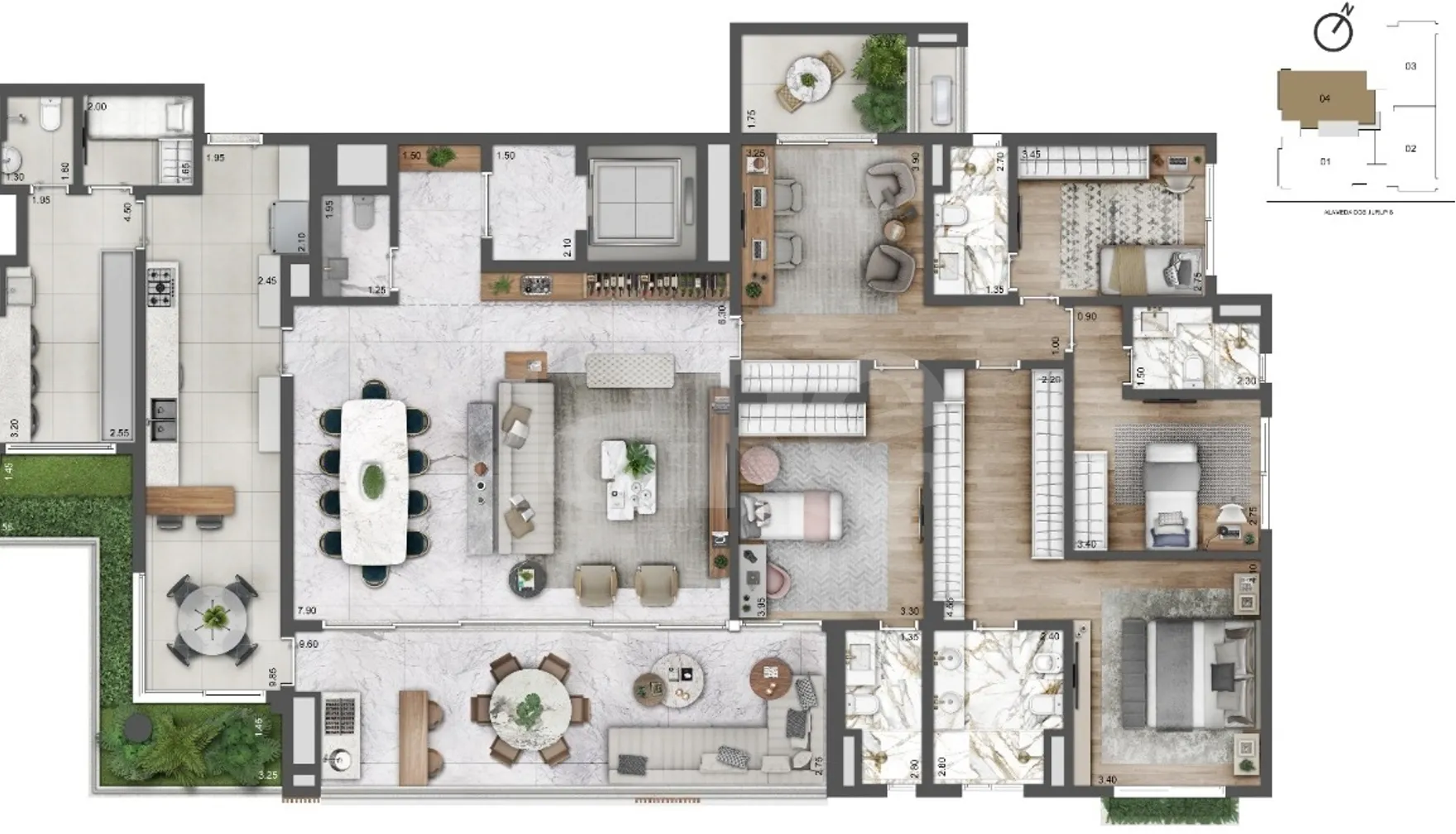 Planta — Apartamento 264,5 m²