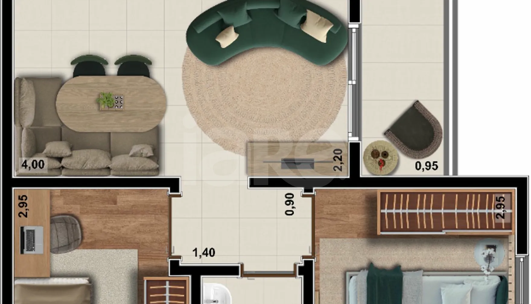 Planta — Apartamento 39,17 m²