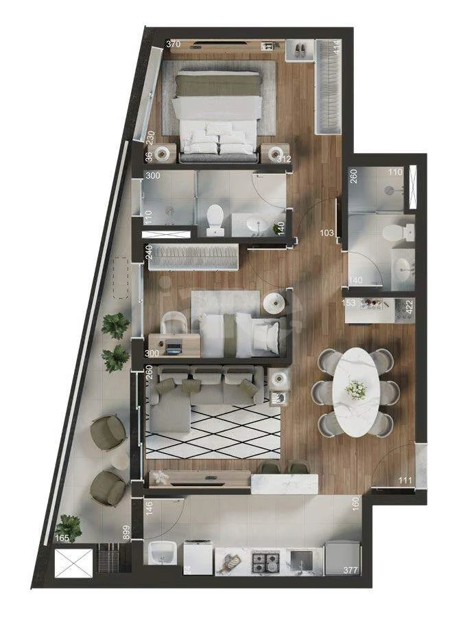 Planta — Apartamento 72,05 m²