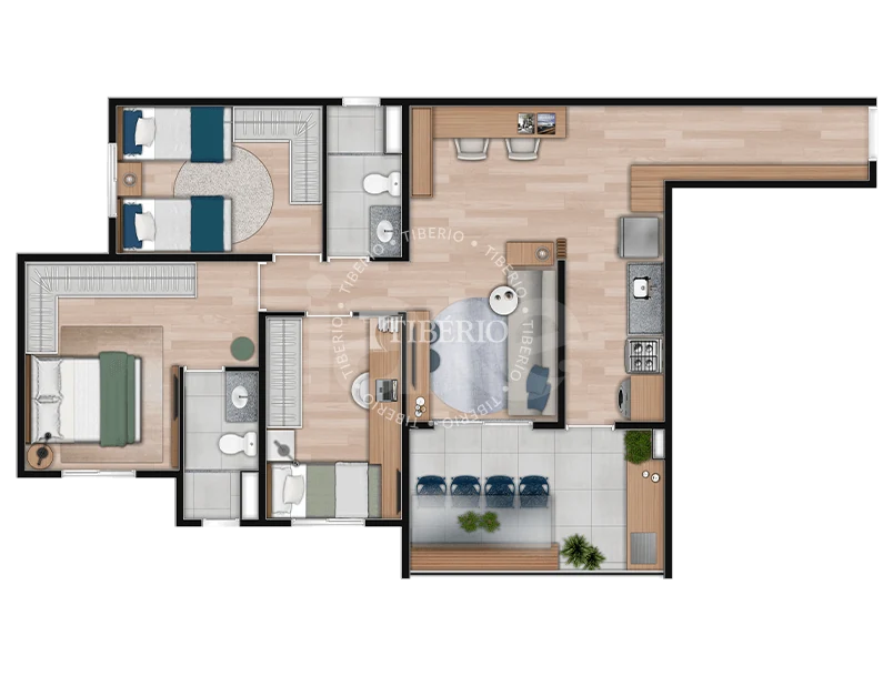 Planta — Garden 80,79 m²