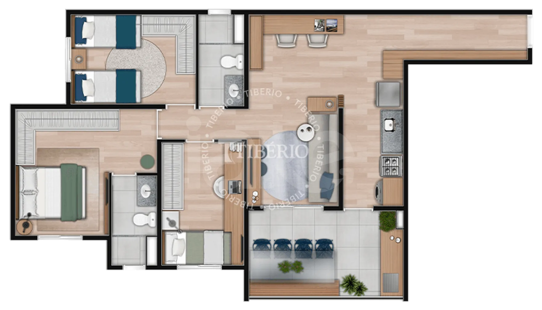 Planta — Garden 80,79 m²
