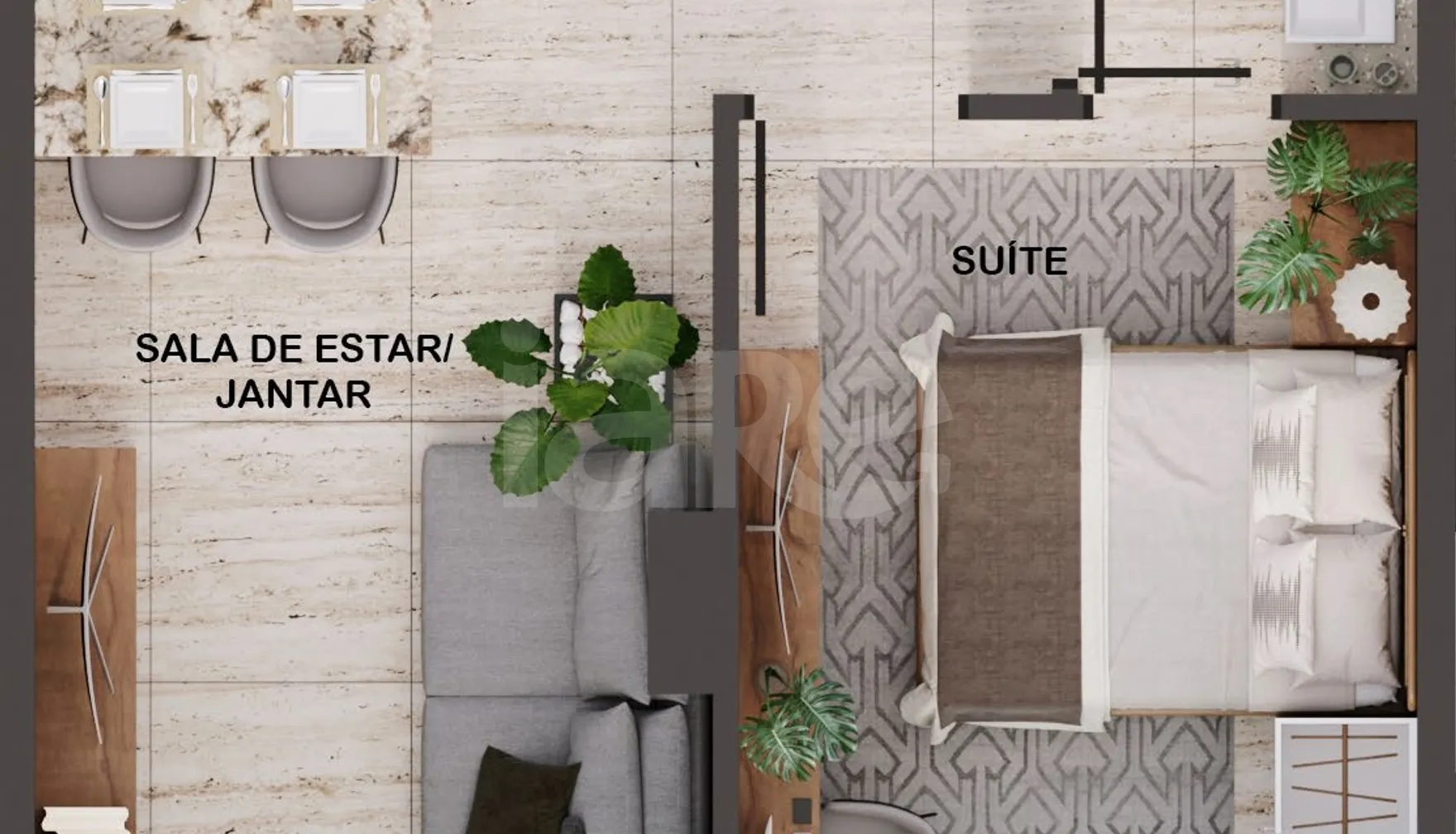 Planta — Apartamento 32,5 m²