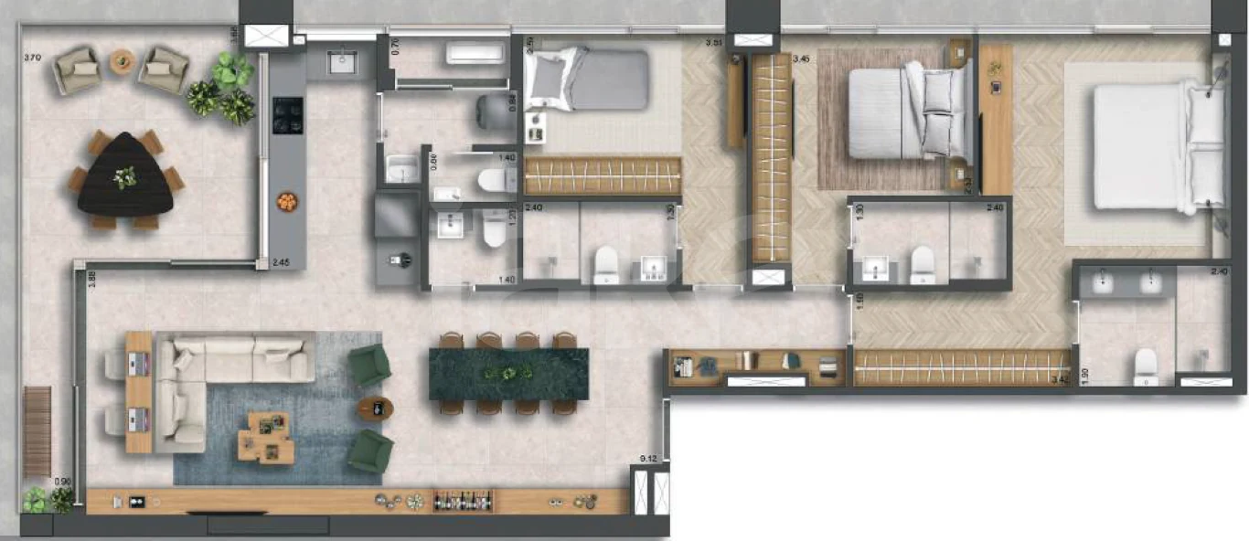 Planta — Apartamento 134 m²