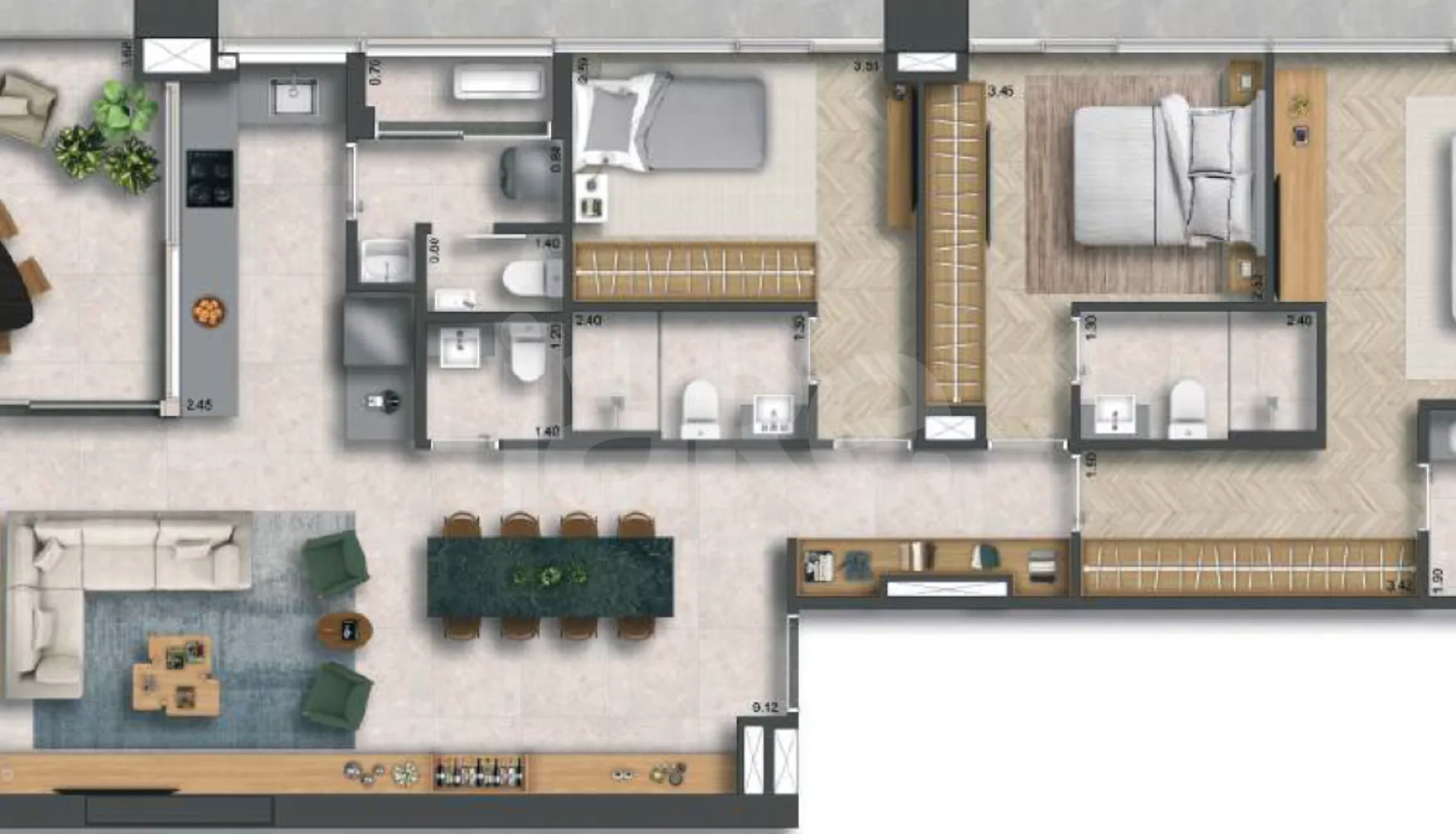 Planta — Apartamento 134 m²