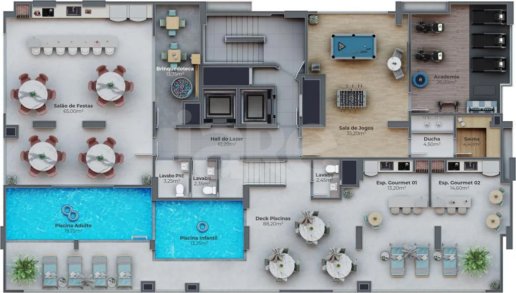 Planta — Pavimento lazer