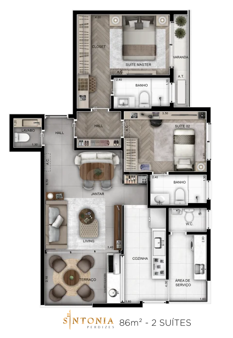 Planta — Garden 83,58 m²