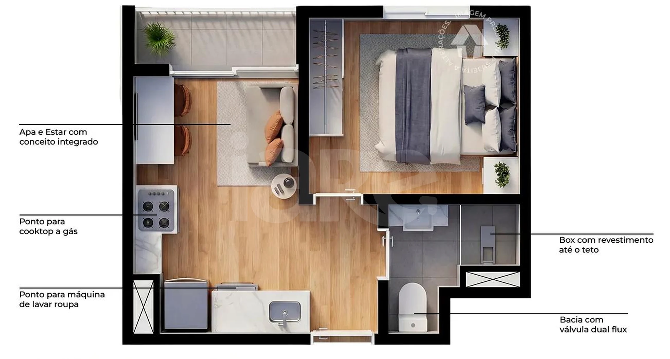 Planta — Apartamento 24,31 m²