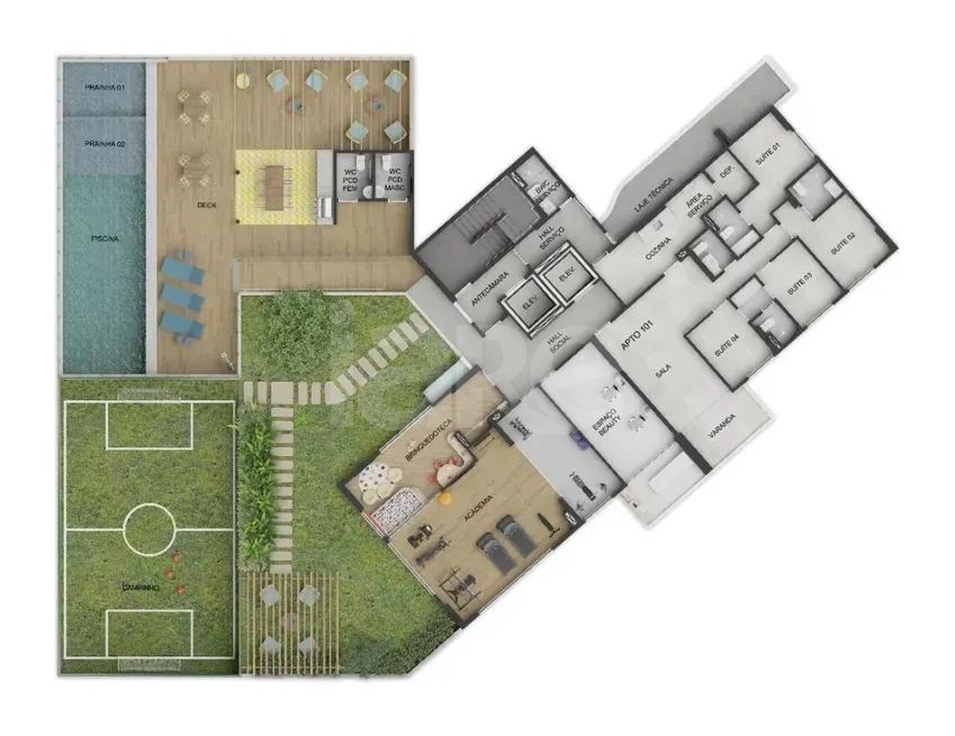 Planta — Pavimento lazer