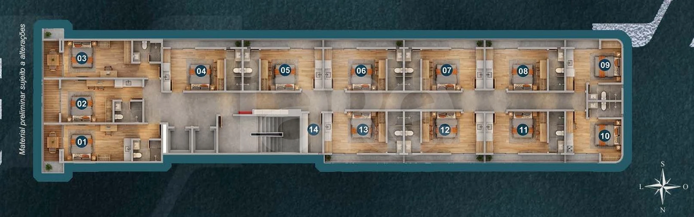 Planta — Pavimento 03 ao 05