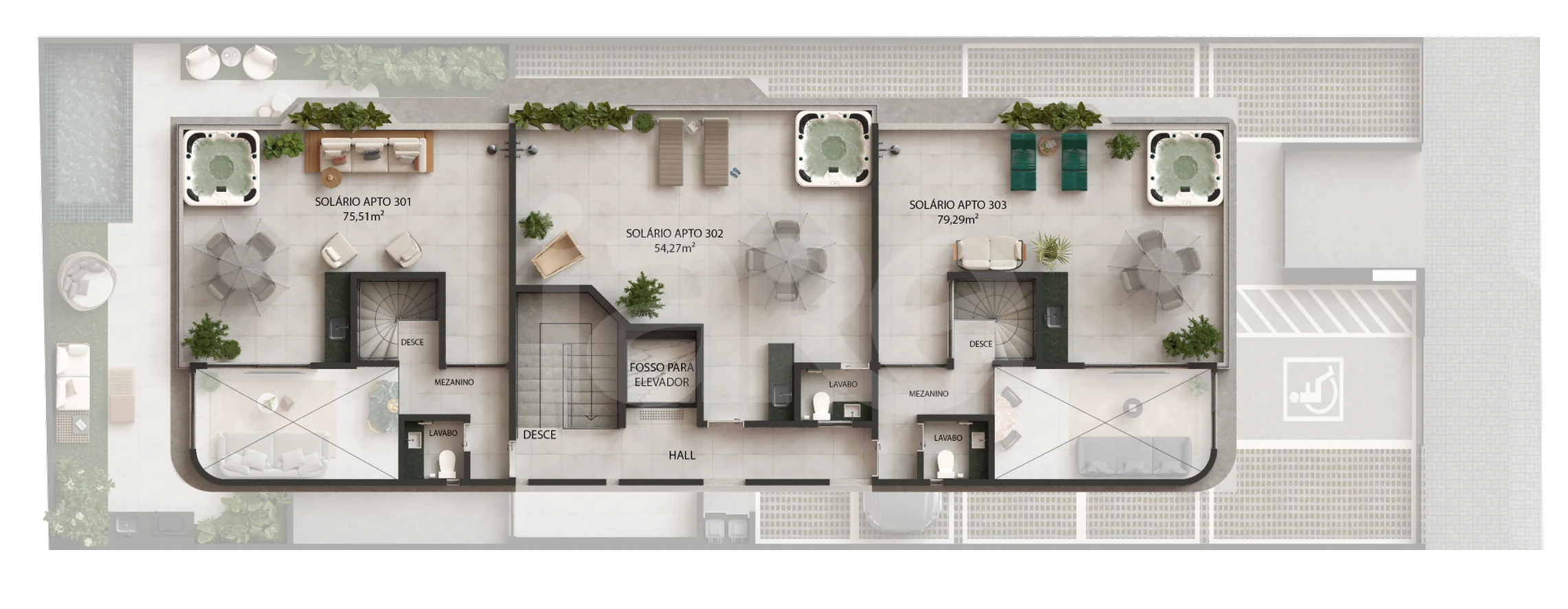 Planta — Pavimento rooftop