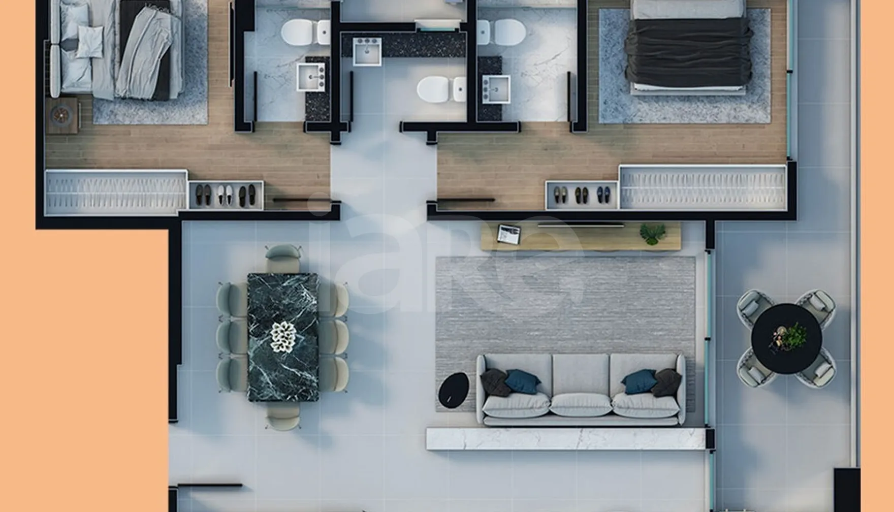 Planta — Apartamento 92,85 m²