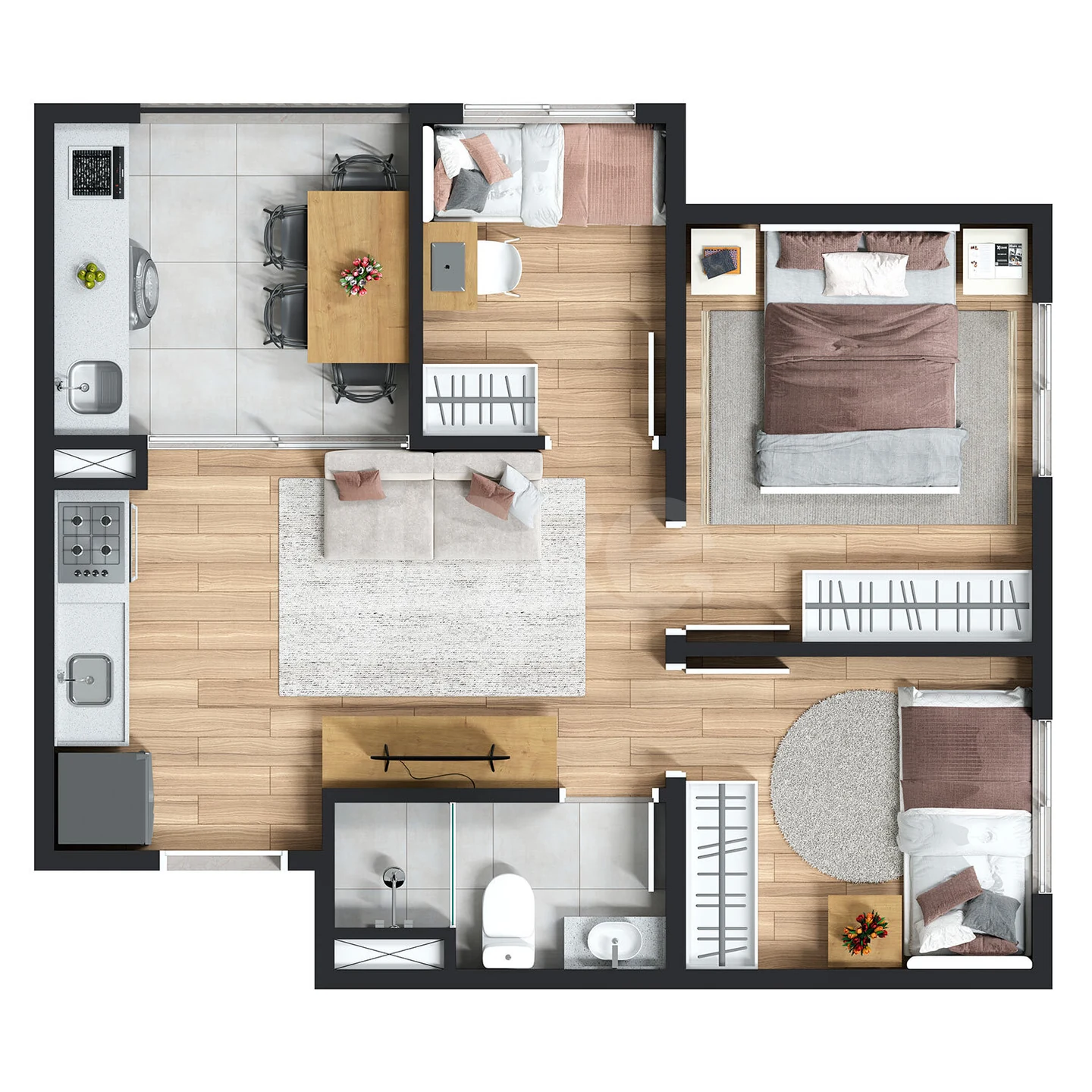 Planta — Apartamento 39,28 m²