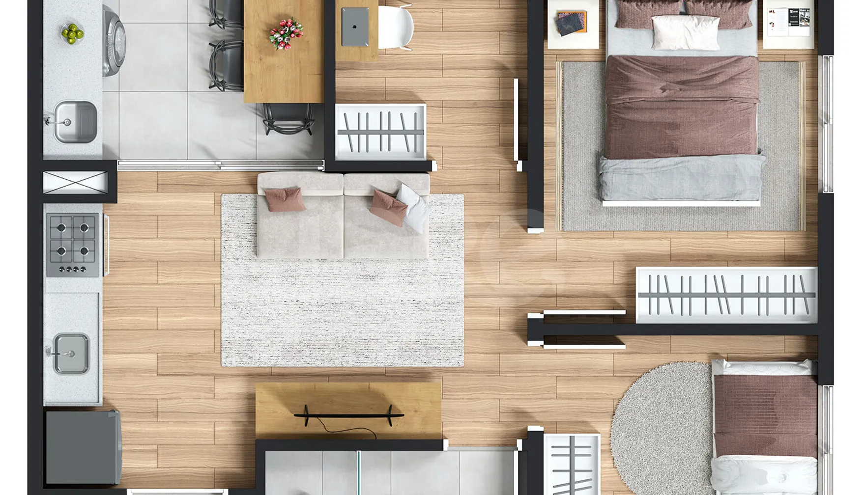 Planta — Apartamento 39,28 m²