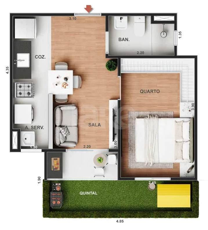 Planta — Garden 35,16 m²