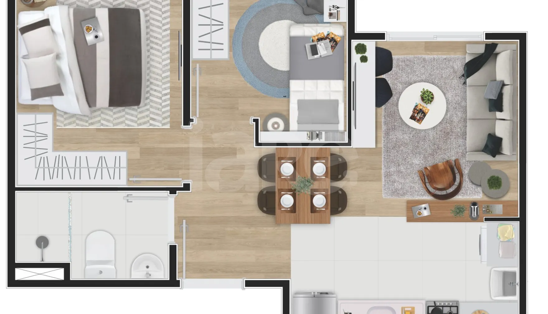 Planta — Apartamento 34,48 m²