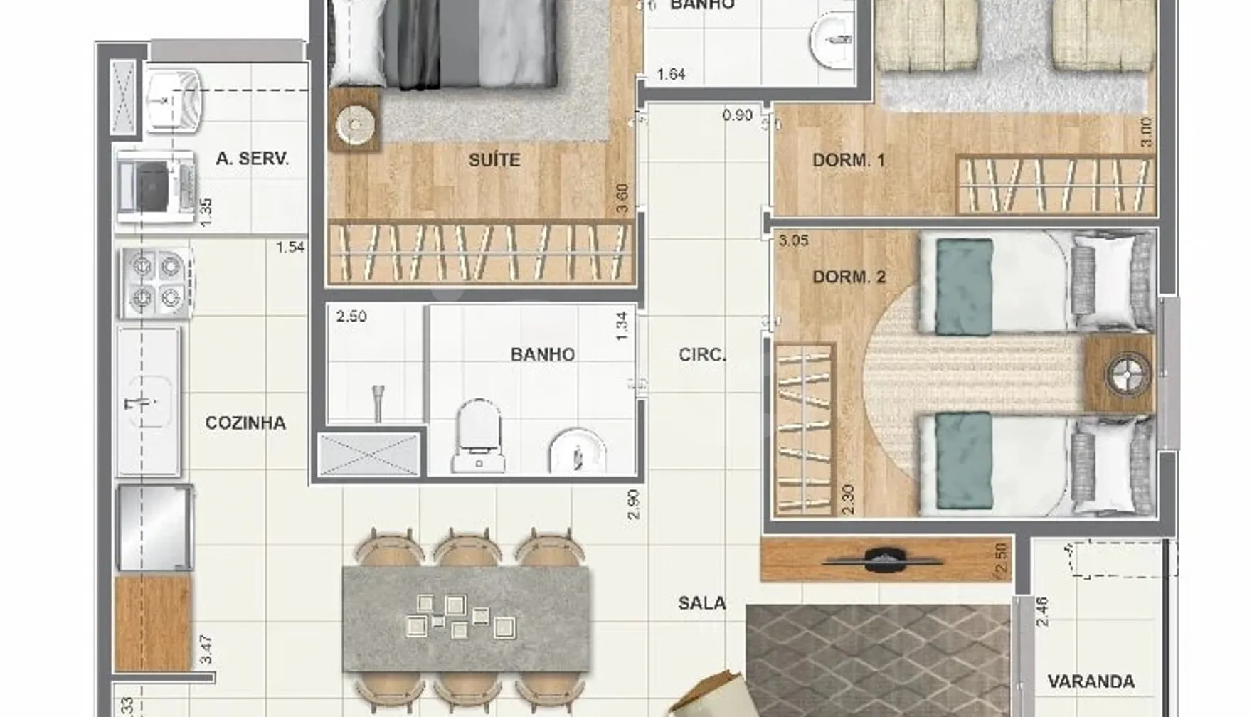 Planta — Garden 68 m²