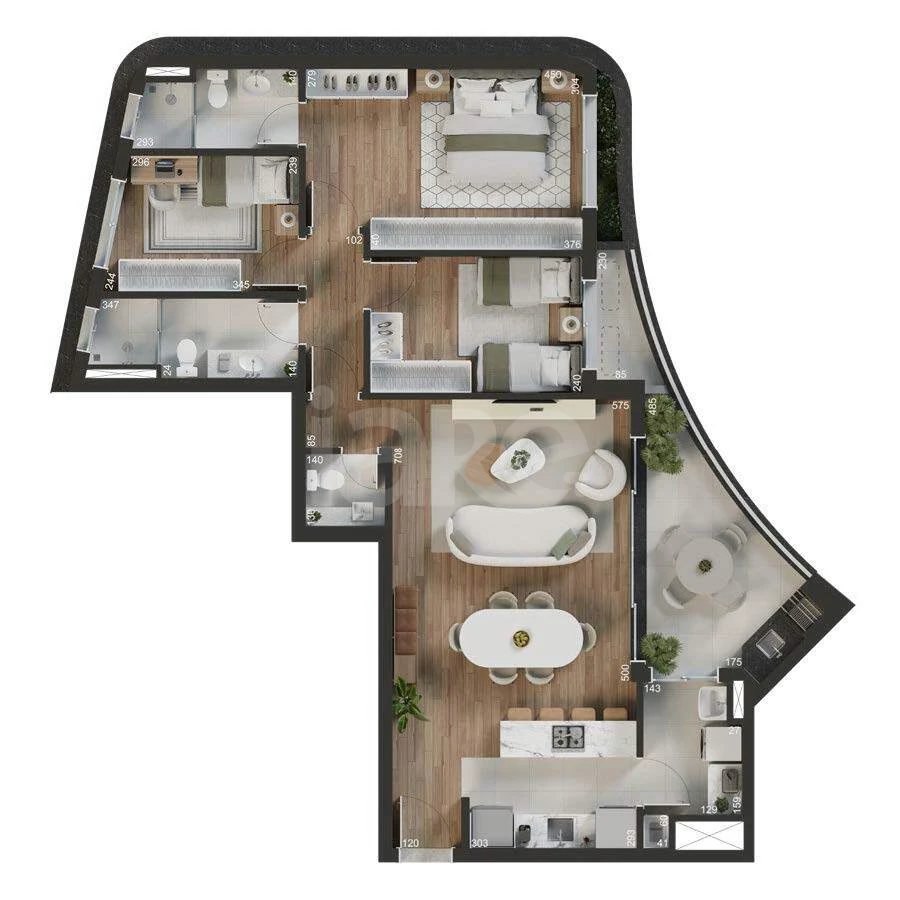 Planta — Garden 101,23 m² · 1º pavimento