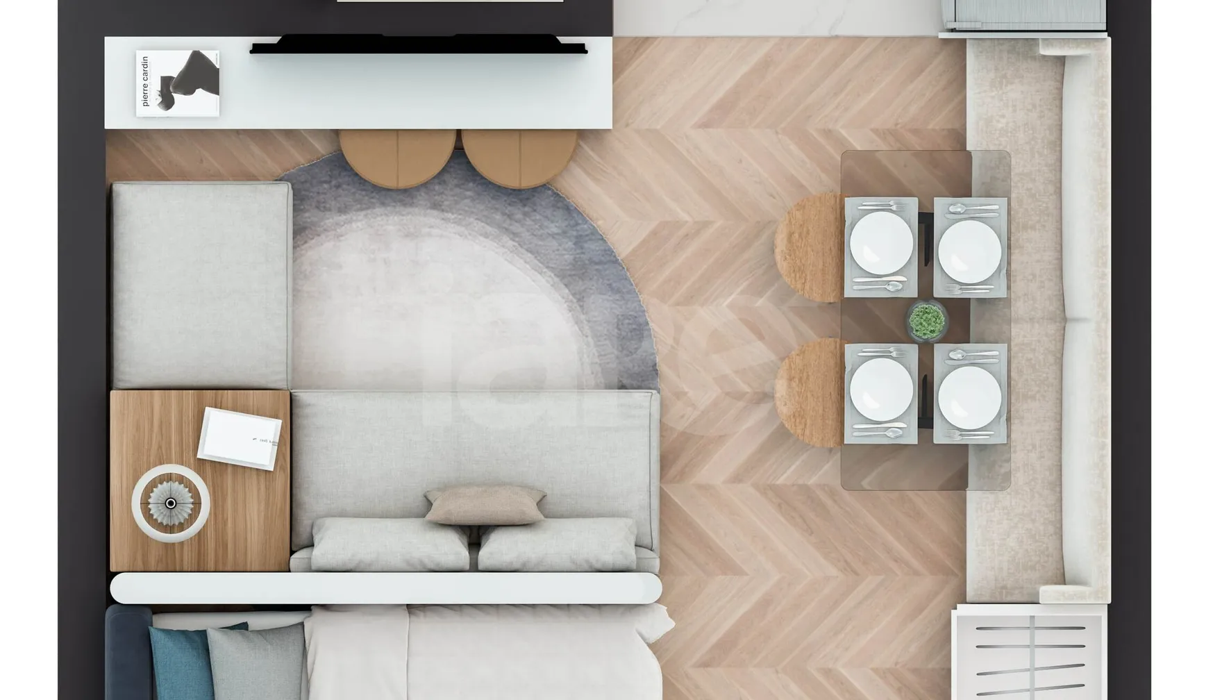 Planta — Studio 25,39 m²