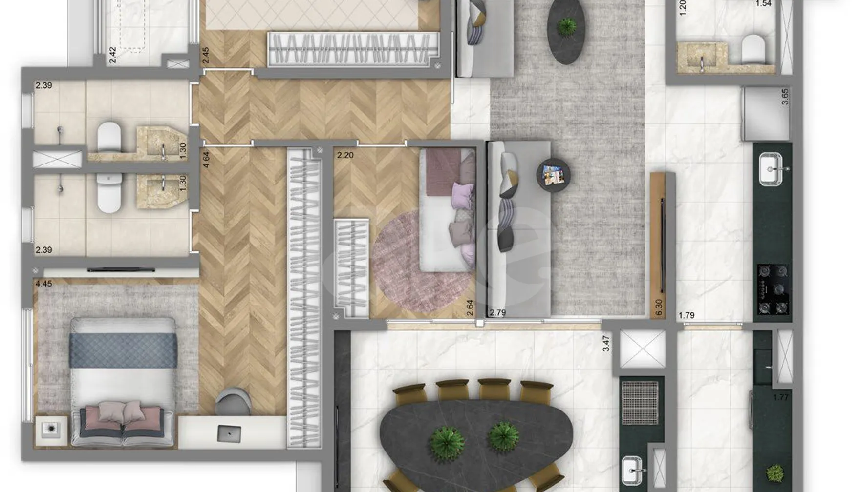 Planta — Apartamento 110,8 m²