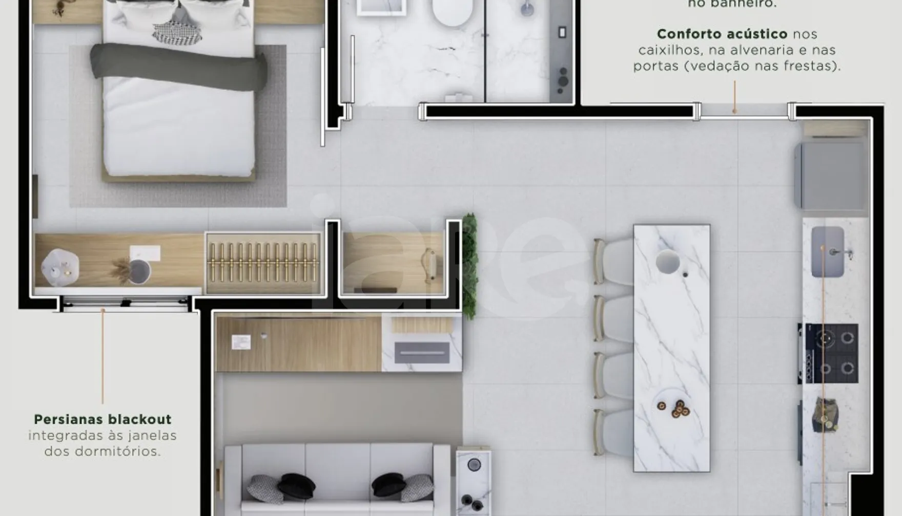 Planta — Apartamento 35 m²