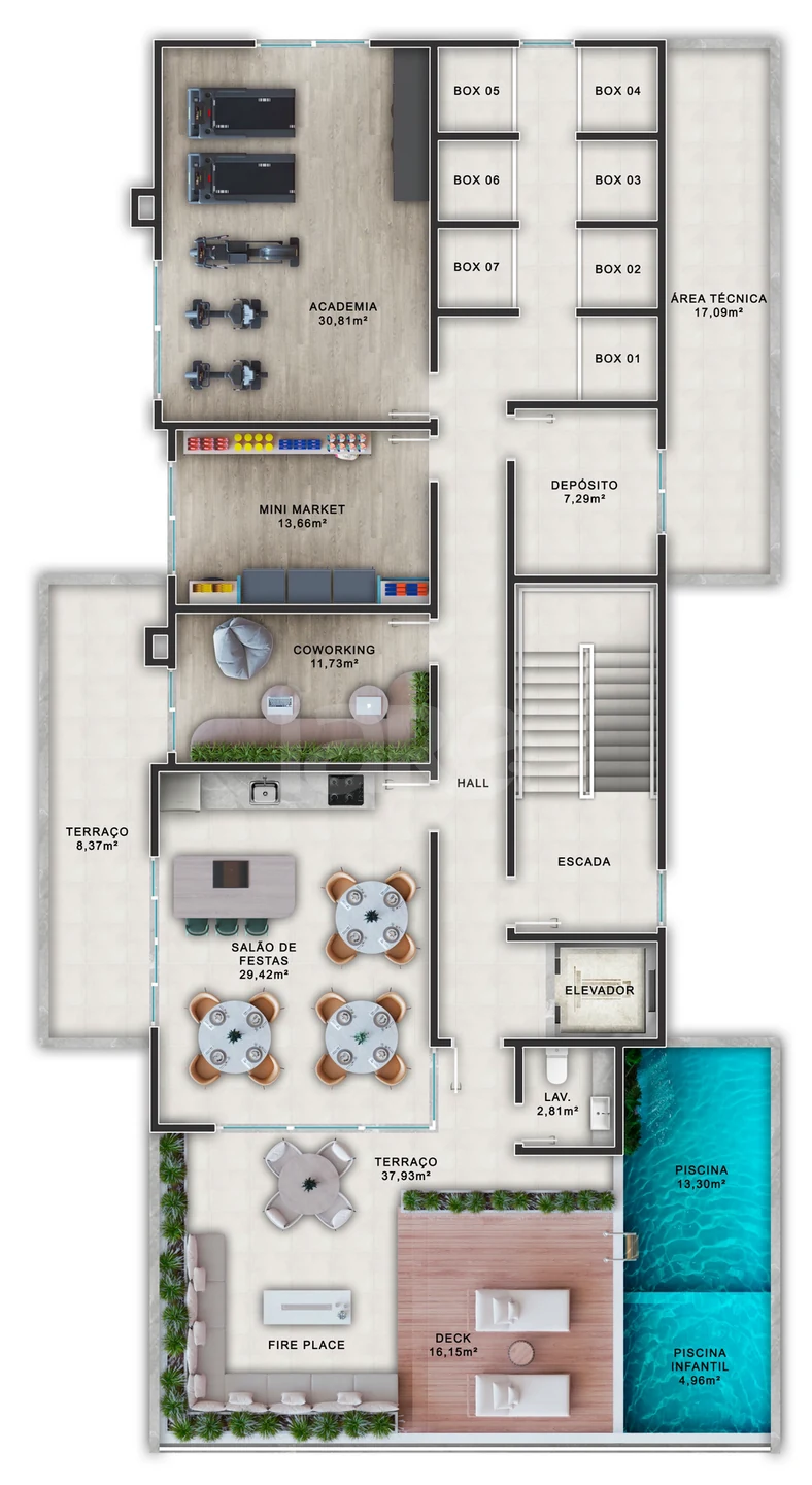 Planta — Pavimento lazer