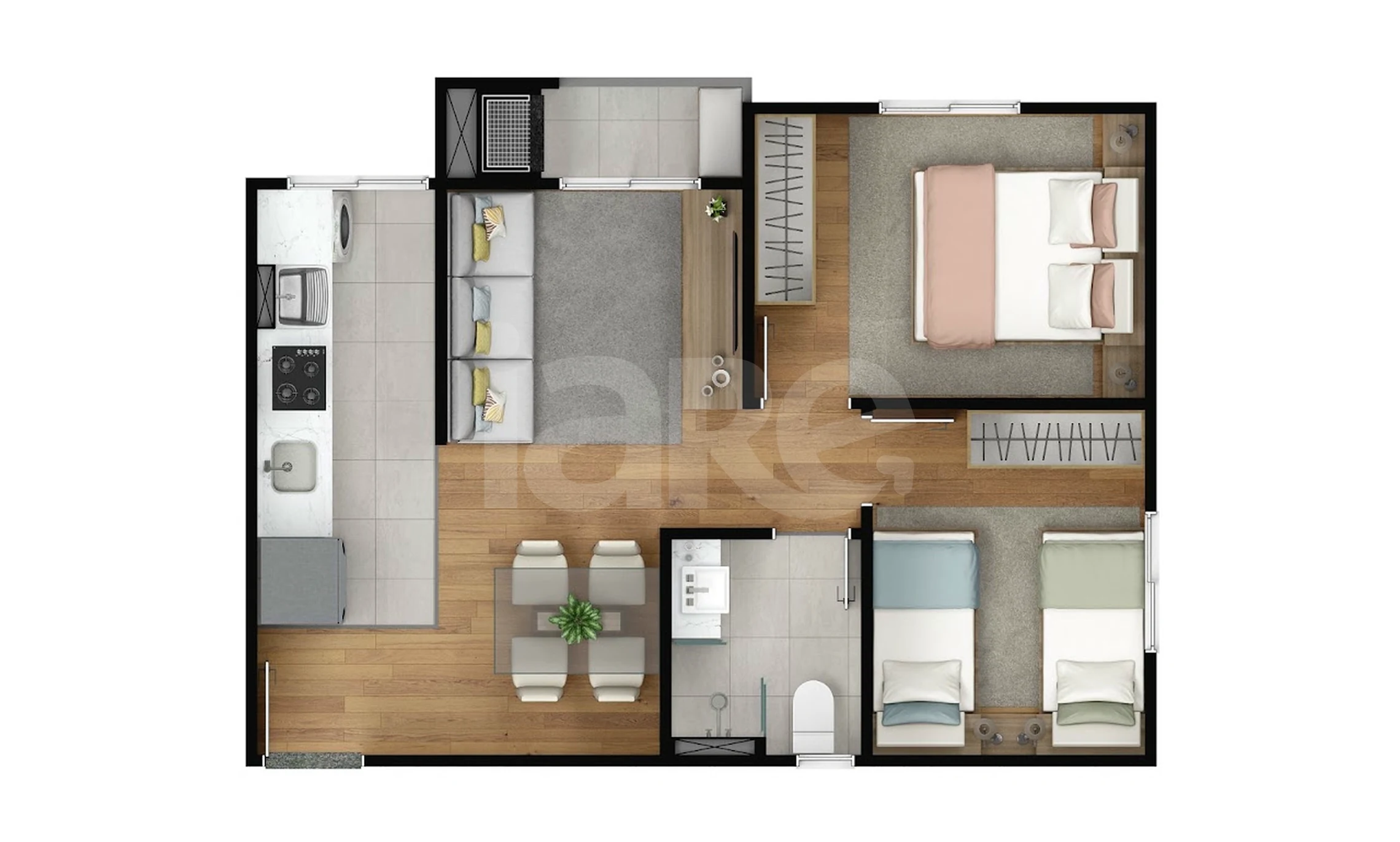 Planta — Apartamento 42,56 m²