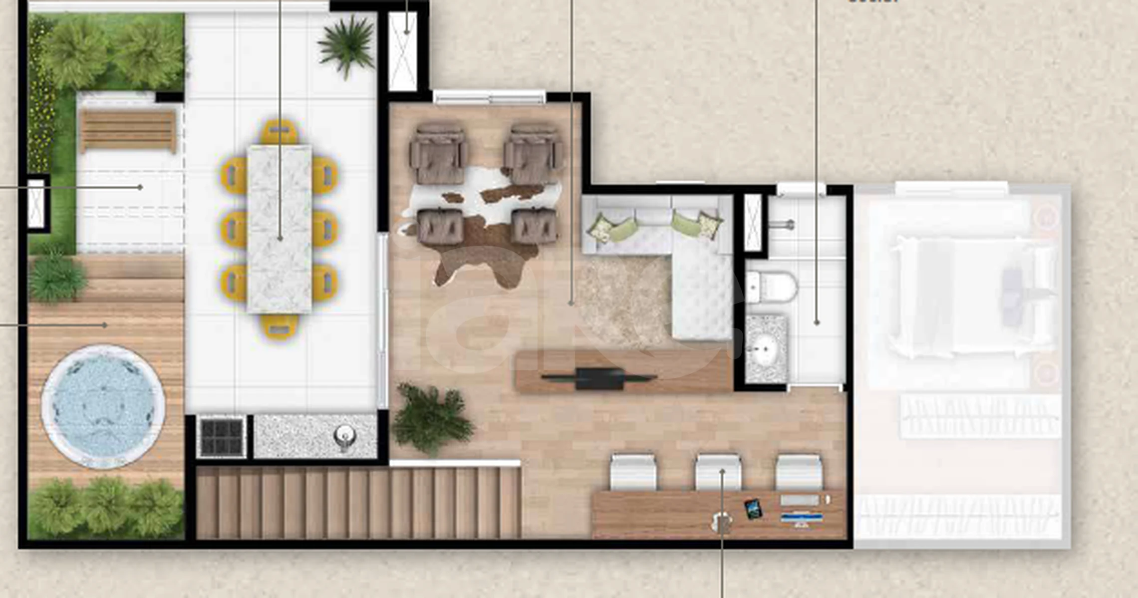 Planta — Cobertura Duplex 130,74 m²