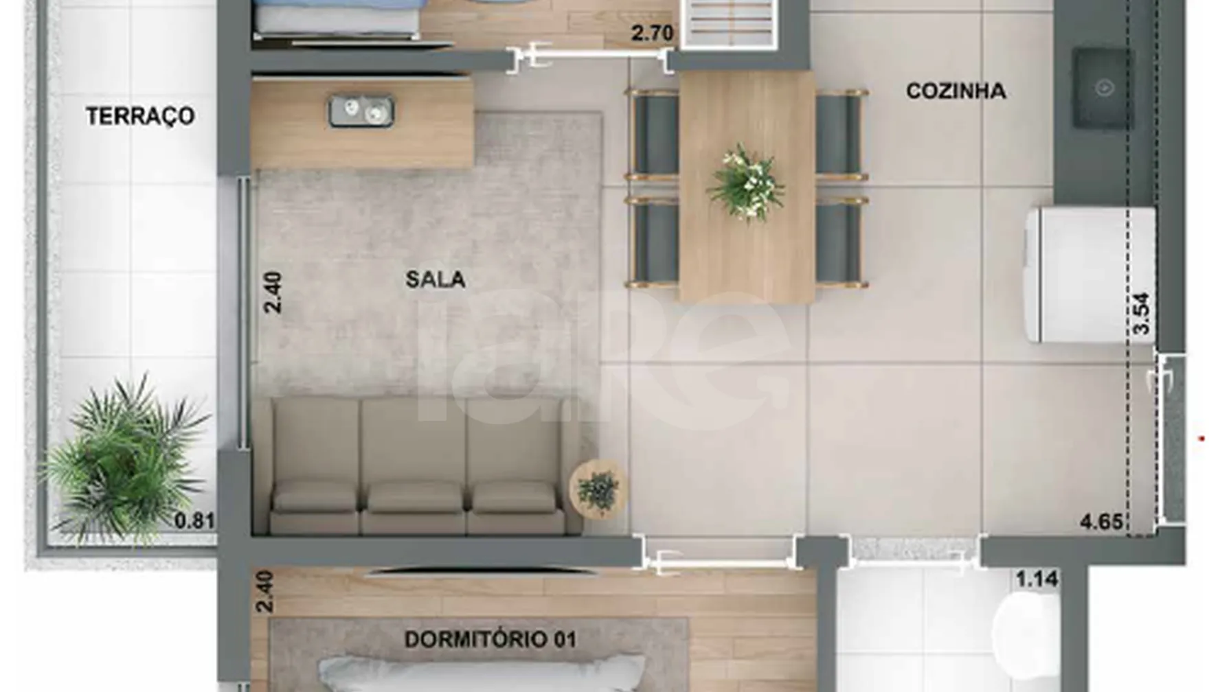 Planta — Apartamento 39 m²
