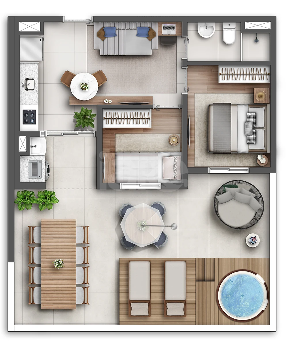 Planta — Garden 66,55 m²