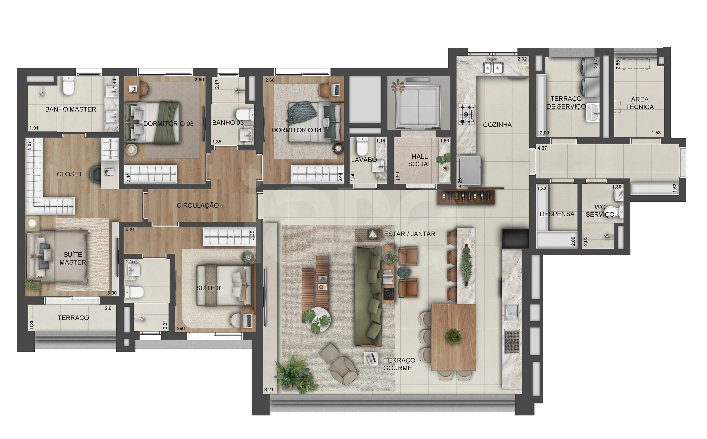Planta — Apartamento 180 m²