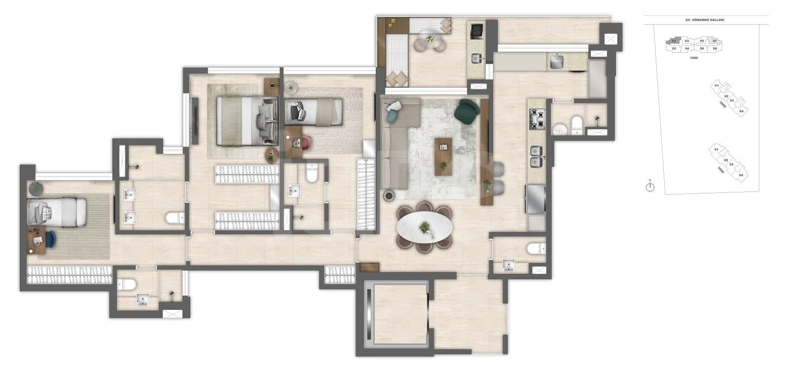 Planta — Apartamento 119,85 m²
