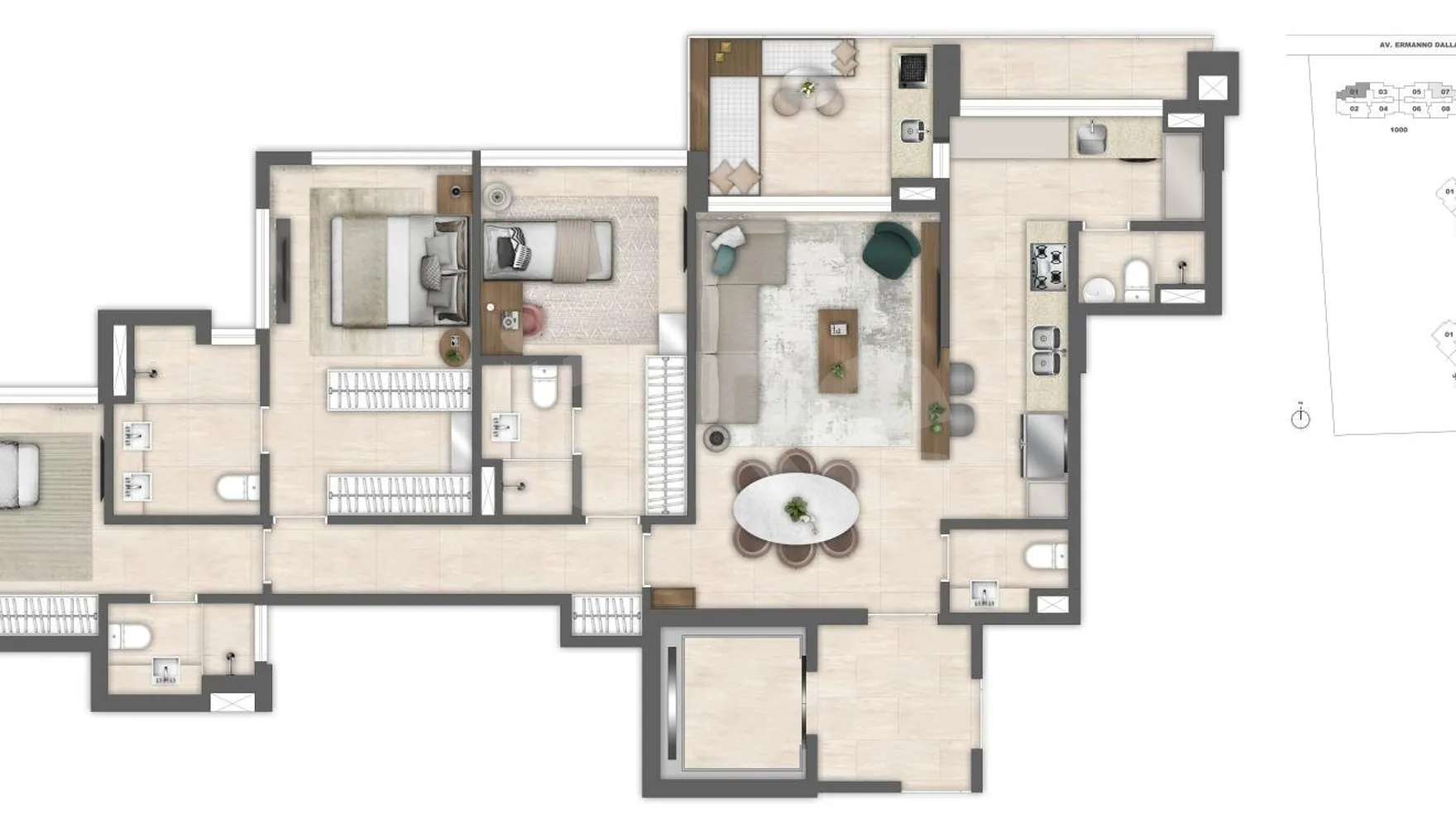 Planta — Apartamento 119,85 m²