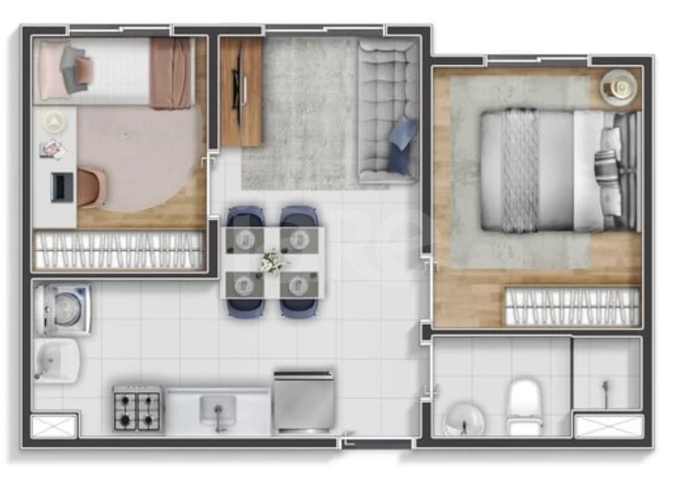 Planta — Apartamento 33,74 m²