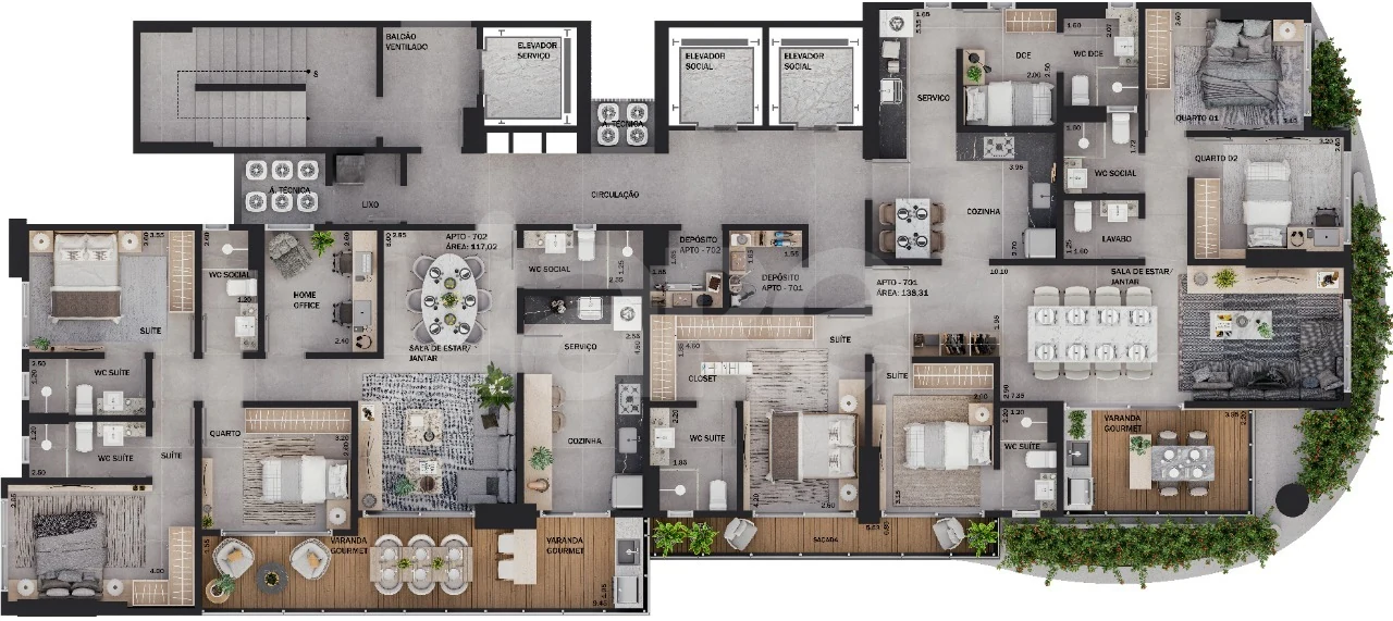 Planta — Pavimento 7