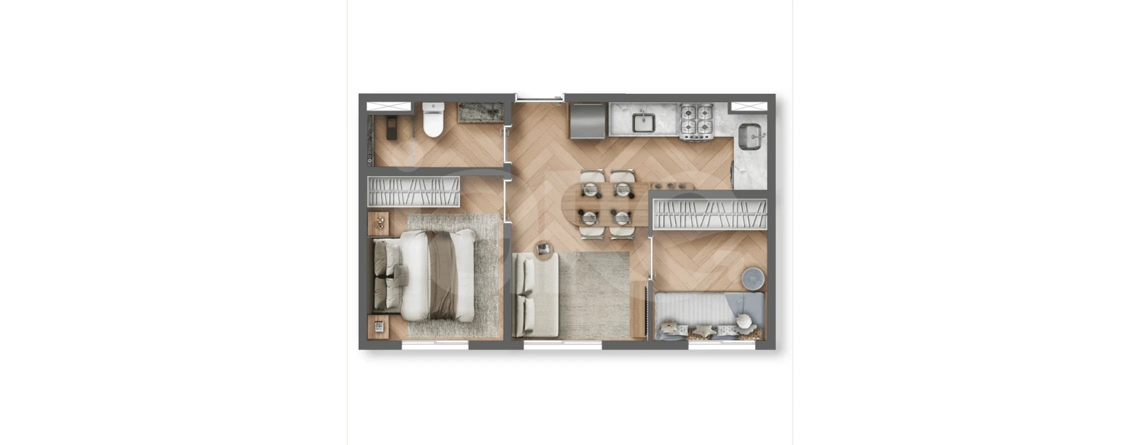 Planta — Apartamento 32,47 m²